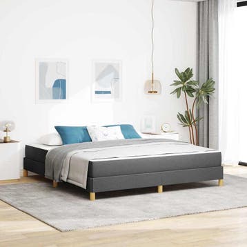 vidaXL Boxspring bed met matras Donkergrijs 180 x 200 cm, Verzenden, Nieuw