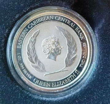 Anguilla. 2 Dollars 2021 Sailing Regata - Gold Black Empire