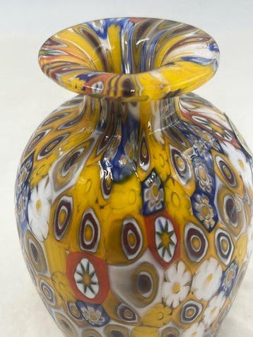 Livio Campanella - Vaas - Muranoglas - Vaas met gekleurde
