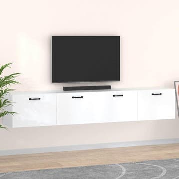 vidaXL Wandkasten 2 st 100x36,5x35 cm bewerkt hout wit, Verzenden
