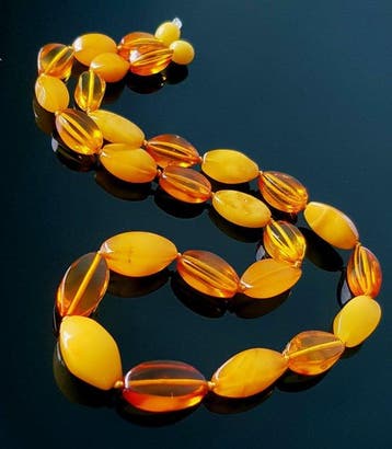 Amber Ketting - Antiek/Vintage Echte Baltische Amberketting