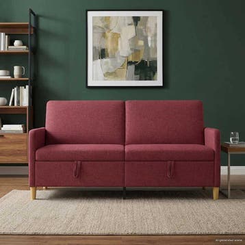 vidaXL Sofa met Opbergruimte Wijnrood 172 x 78 x 87 cm, Huis en Inrichting, Verzenden, Nieuw