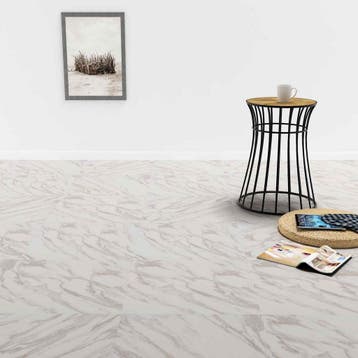 vidaXL Vloerplanken 5,11 m² 55 pcs PVC Wit Marmer, Verzenden, Nieuw