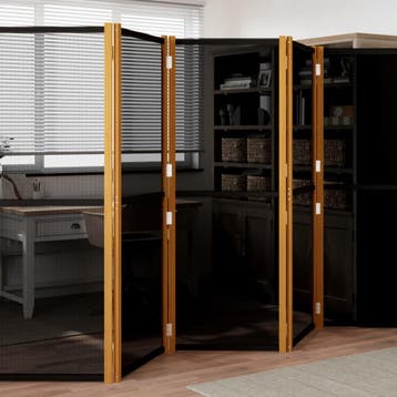 vidaXL Kamerscherm met 5 panelen 350x180 cm zwart, Verzenden, Nieuw