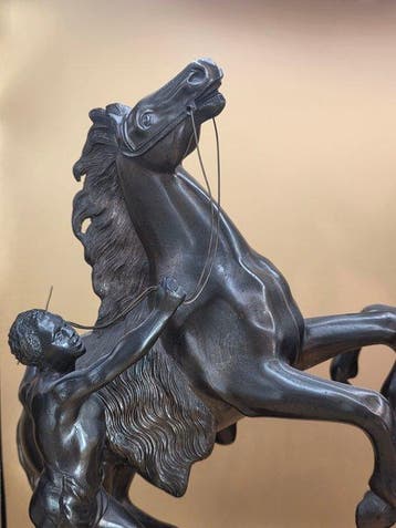 Statuette, Chevaux - 47 cm - Métal