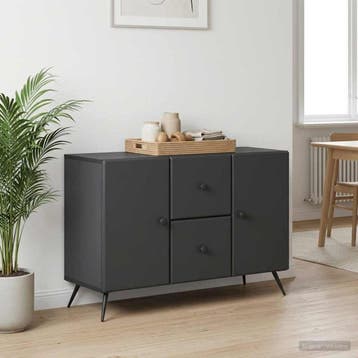 vidaXL Dressoir met lade Zwart 89 x 34,5 x 60 cm Bewerkt, Verzenden