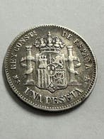 Spanje. Alfonso XII. 1 Peseta 1885 *85 MSM (Zonder, Postzegels en Munten