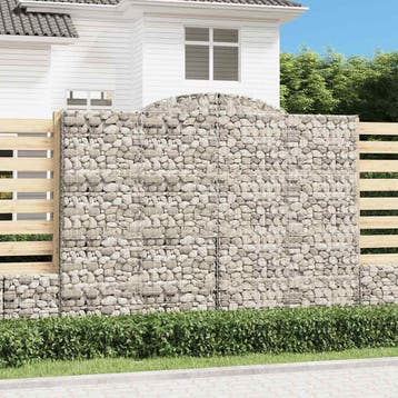 vidaXL Schanskorven 4 st gewelfd 300x50x220/240 cm ijzer, Tuin en Terras, Bloempotten, Verzenden, Nieuw