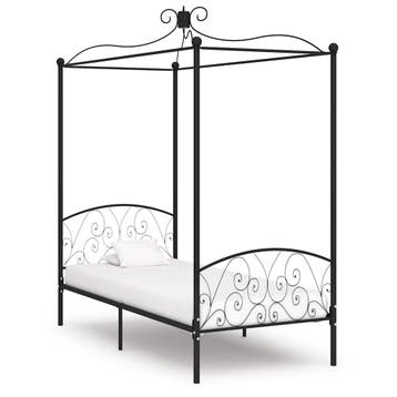 vidaXL Hemelbedframe metaal zwart 100x200 cm, Verzenden, Nieuw