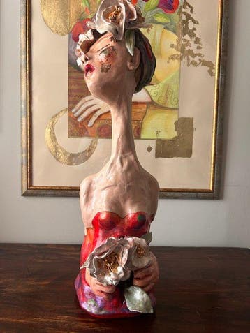 R.Papi - R.Papi - sculptuur, La Flore de la Passion. - 52 cm