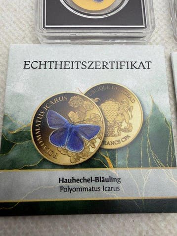 Tsjaad. 3000 Francs Polyommatus & Pieris , oro 2 x coins