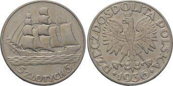 5 Zloty 1936 Polen Republik 1918-1939, Verzenden, België