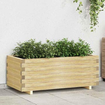 vidaXL Plantenbak verhoogd rechthoekig 100x50x40 cm hout, Verzenden, Nieuw