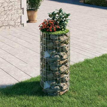 vidaXL Gabion paal rond Ø50x100 cm gegalvaniseerd staal, Verzenden, Nieuw