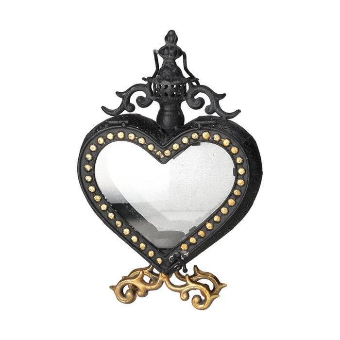 Lantaarn - Glas, Metaal - Heart shaped candle holde, Antiquités & Art, Art | Objets design
