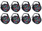 Ibiza Light 8x 12W RGBW LED PAR Spots 3-in-1 Wash Effect DMX