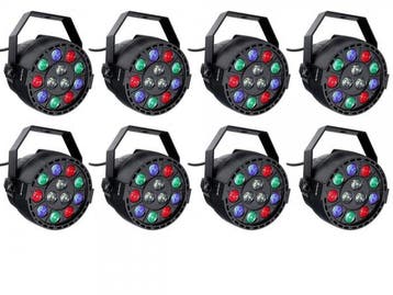 Ibiza Light 8x 12W RGBW LED PAR Spots 3-in-1 Wash Effect DMX, Muziek en Instrumenten, Nieuw