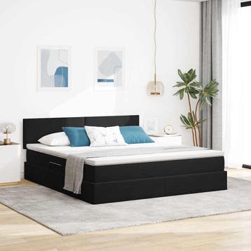 vidaXL Opbergbed met matras met hoofdeinde Zwart 160 x 200, Verzenden, Nieuw