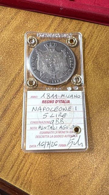 Italië, Koninkrijk Napoléon I (1804-1814). 5 Lire 1811