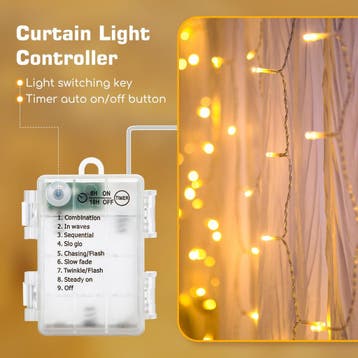 LED Lichtgordijn - Kerstversiering  - Kerstverlichting - 10, Verzenden, Nieuw