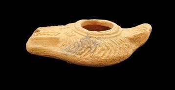 Byzantijns Terracotta olielamp - 110 mm (Zonder