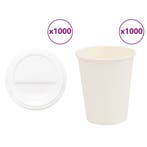 vidaXL Papieren koffiekopjes met deksel 1000 st 8oz 200 ml, Verzenden