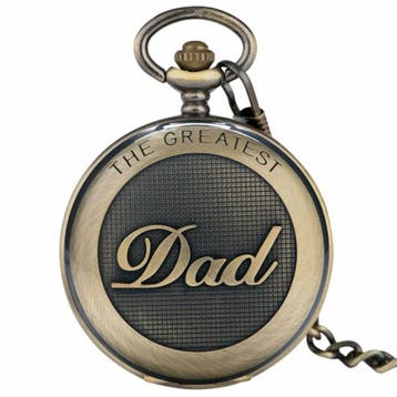 Fako - Zakhorloge - XXL - The Greatest Dad - Ø 47mm - Brons, Verzenden