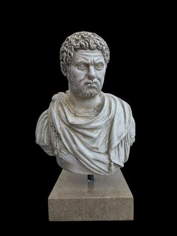 sculptuur, Coppia Imperatori Romani - 24 cm - marmerpoeder