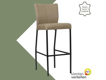 Leren barkruk Revolt hoog - Toledo Mocca (taupe/bruin) -, Nieuw, Leer, Ophalen of Verzenden, 90 cm of meer