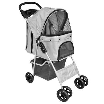 vidaXL Huisdierenwagen voor honden/katten opvouwbaar grijs, Dieren en Toebehoren, Verzenden, Nieuw