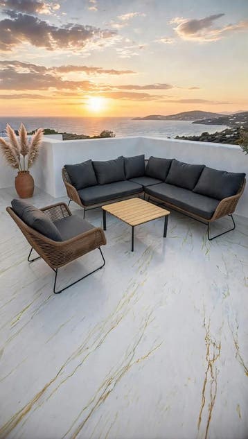Luxe Loungeset aluminium met weersbestendige kussens 6 pe..., Ophalen of Verzenden, Nieuw