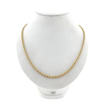 Gouden gedraaide schakelketting | 60,5 cm, Handtassen en Accessoires, Kettingen, Ophalen of Verzenden, Gebruikt, Goud, Goud