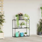vidaXL 3-laags plantenstandaard Zwart 100 x 32 x 102 cm, Tuin en Terras, Verzenden, Nieuw