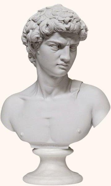 Beeld, Busto david di michelangelo 15 cm - 15 cm - Marmer