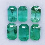 6 pcs Vert Émeraude - 1.62 ct - Instituto Gemólogico Español