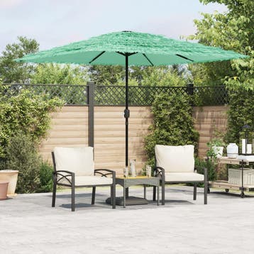 vidaXL Parasol met stalen paal 248x248x248 cm groen, Verzenden, Nieuw