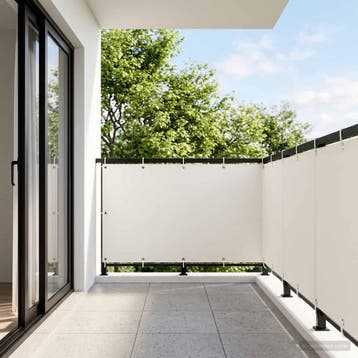 vidaXL Balkonscherm 1,2 x 25 m Stof met PU-coating Wit, Verzenden