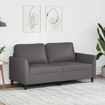 vidaXL Tweezitsbank / zetel 140 cm kunstleer grijs, Verzenden