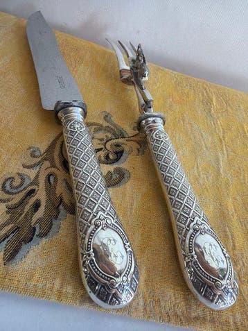 Minerva - Bestekset - Exclusief Parijse model - Zilver,, Antiek en Kunst