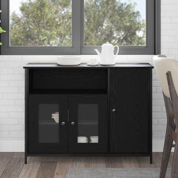 vidaXL Dressoir Zwart Eiken 100 x 35 x 75 cm, Verzenden, Nieuw