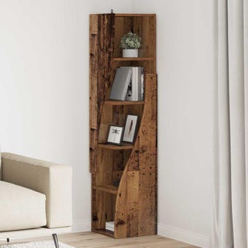 vidaXL Hoekkast 32x32x140cm Bewerkt hout Oudhout, Huis en Inrichting, Kasten | Overige, Verzenden, Nieuw