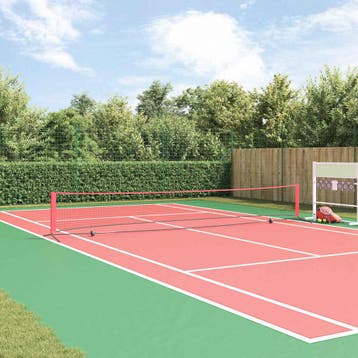 vidaXL Tennisnet Zwart en Rood 595 x 90,5 x 87 cm Polyester, Verzenden