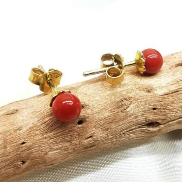 Corail - Argent - Boucles doreilles - lartisanat italien