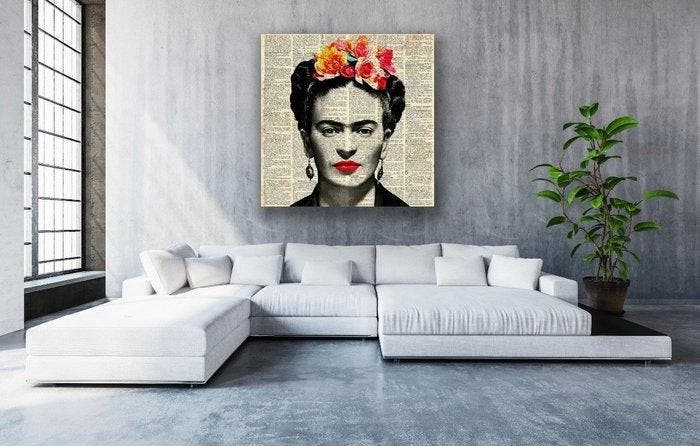 EMIR BERCUTTE - FRIDA KAHLO JUST A KISS - Toile L - LIMITED, Antiek en Kunst, Kunst | Schilderijen | Modern