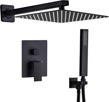 Inbouwdouche Zwart RVS | Retour Deal | Nu 47% voordeel, Verzenden, Zo goed als nieuw, Inox, Douche