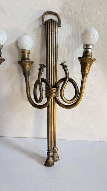 Wandkandelaar (2) - Brons - Exclusieve bronzen wandlampen, Huis en Inrichting, Nieuw