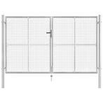 vidaXL Poort 306x200 cm gegalvaniseerd staal zilverkleurig, Tuin en Terras, Verzenden, Nieuw