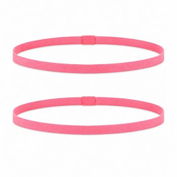 Haarband Sport 1cm - Elastiek - Anti-slip - Roze - Set van 2