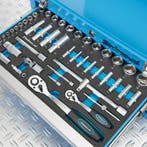 Datona Gereedschapskist drie lades - 3 lades gevuld - blauw, Doe-het-zelf en Bouw, Gereedschapskisten, Ophalen of Verzenden, Nieuw