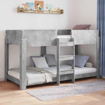 vidaXL Stapeld bed voor kids Beton Grijs 90 x 200 cm Bewerkt, Verzenden, Nieuw